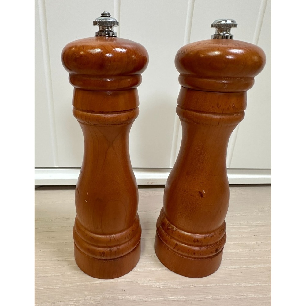 Banton Vic Firth Salt & Pepper Grinder Set 7" Turned Wood Cherry Kitchen Classic